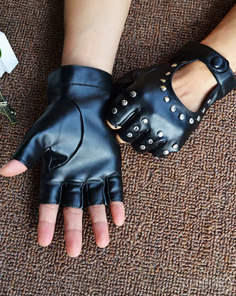 Leather Steampunk Gloves