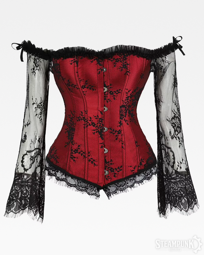 Long Sleeve Steampunk Corset Top