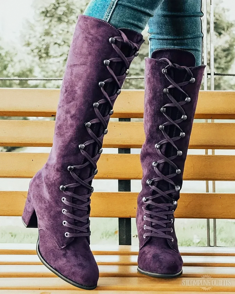 Purple Steampunk Boots