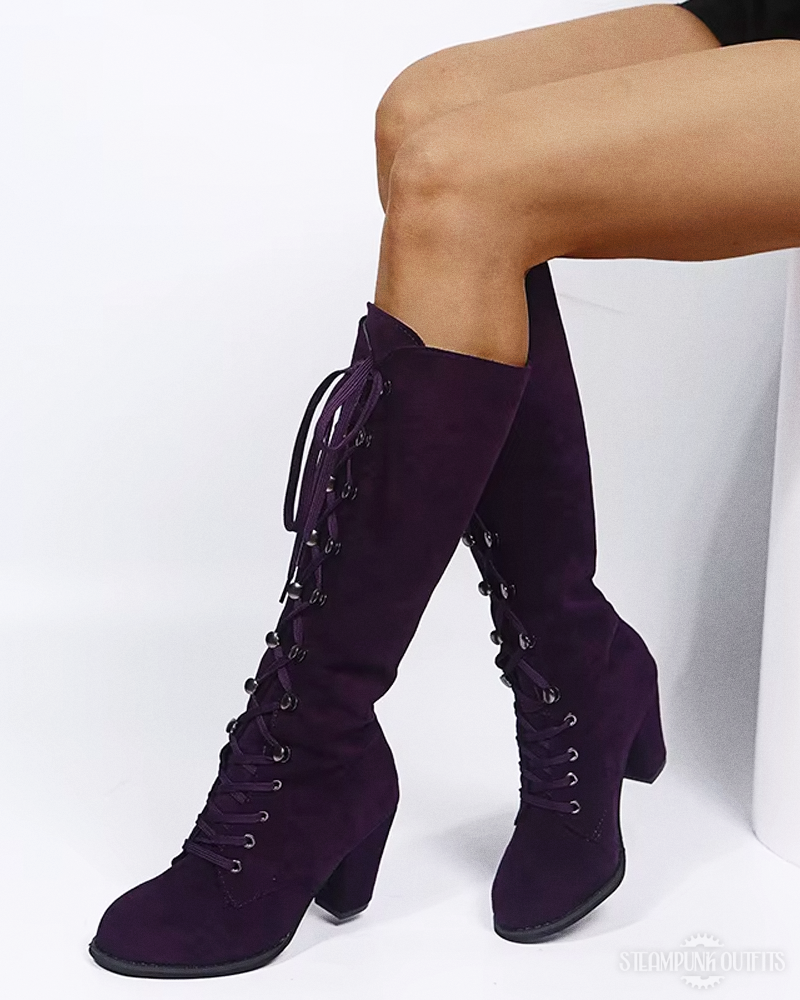 Purple Steampunk Boots