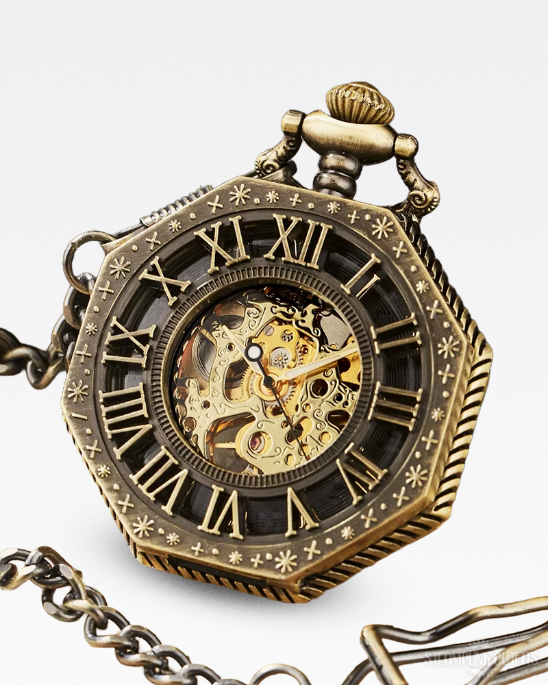 Roman Numeral Steampunk Pocket Watch