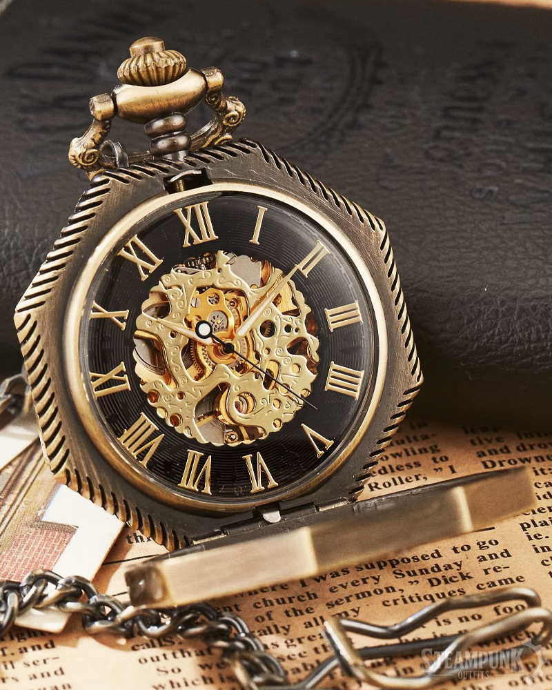 Roman Numeral Steampunk Pocket Watch