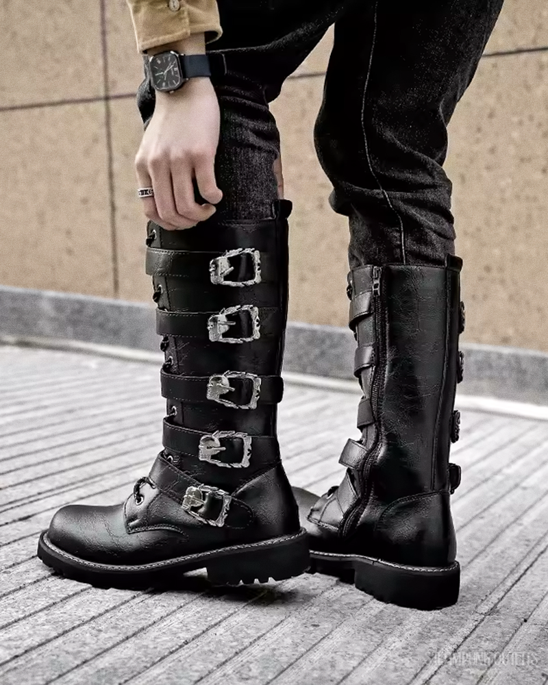 Steampunk Biker Boots