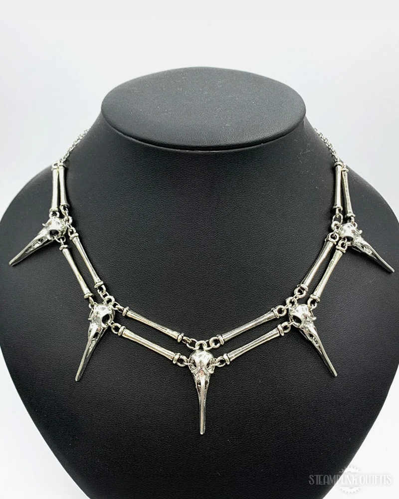 Steampunk Bird Skulls Necklace
