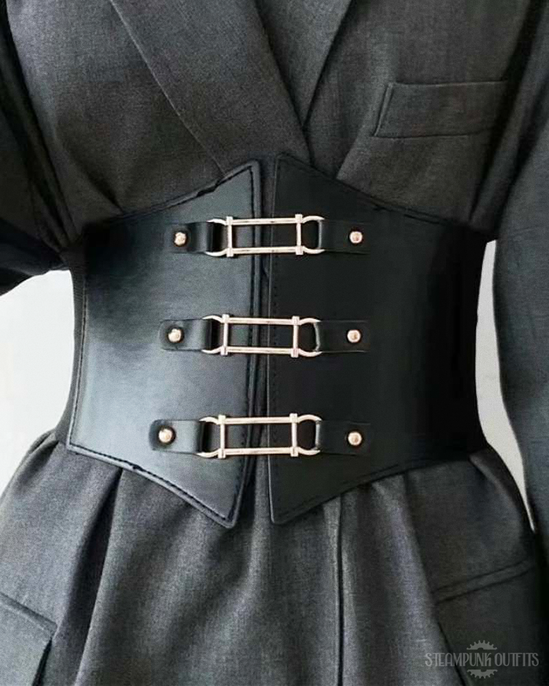Steampunk Black Corset Belt