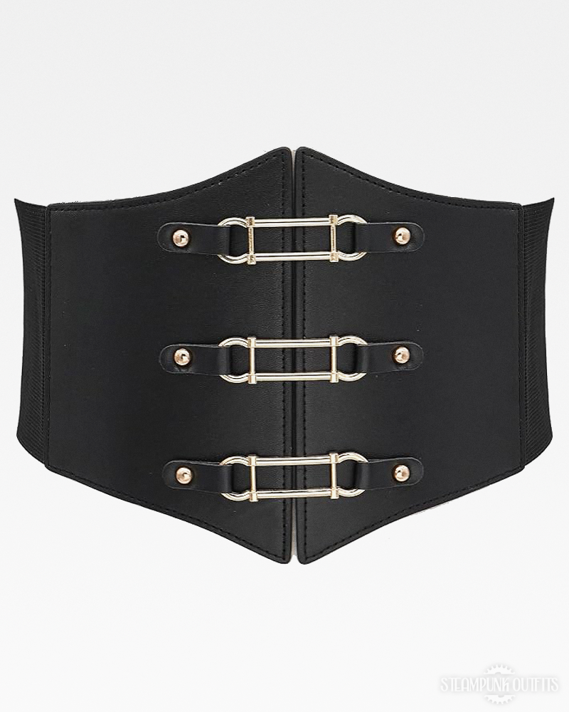 Steampunk Black Corset Belt