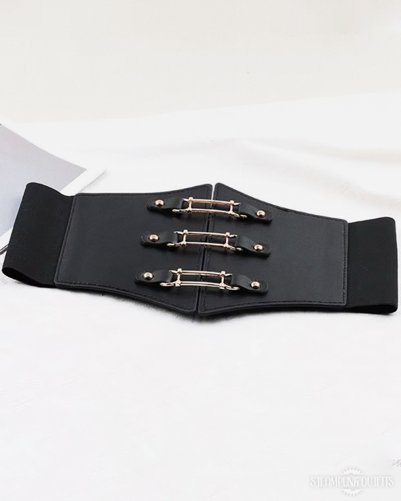 Steampunk Black Corset Belt