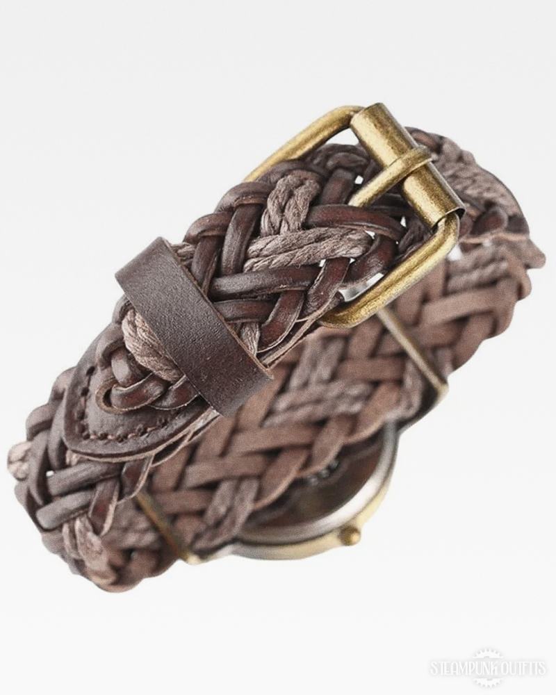 Steampunk Braided Leather Watch