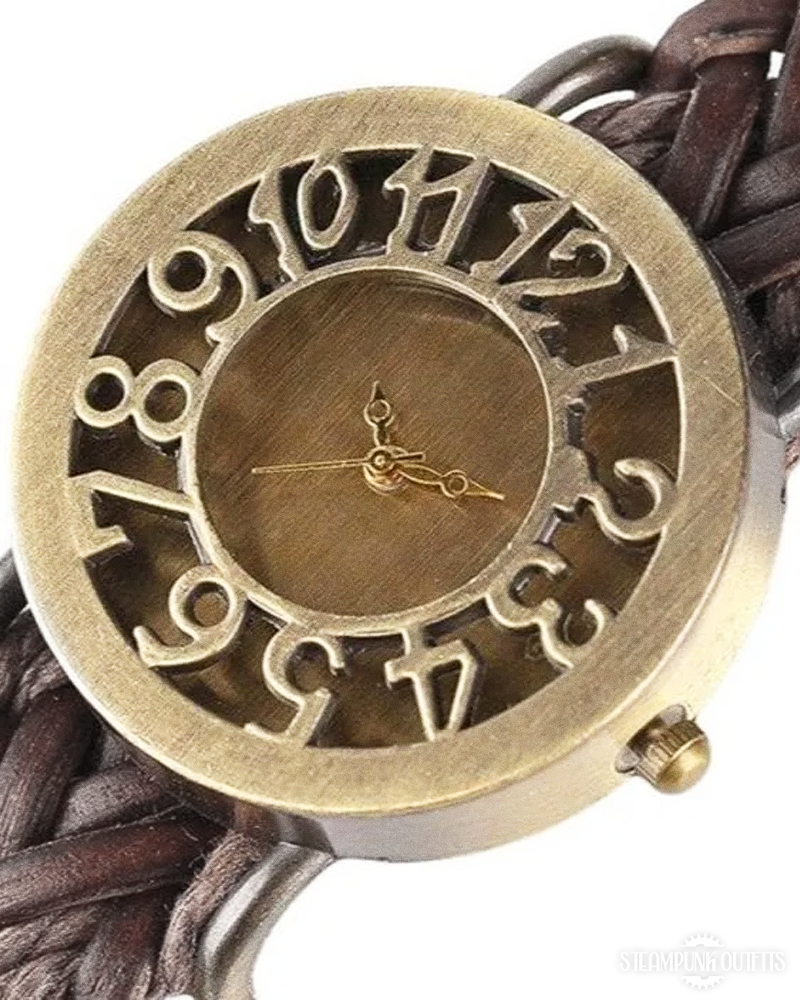Steampunk Braided Leather Watch