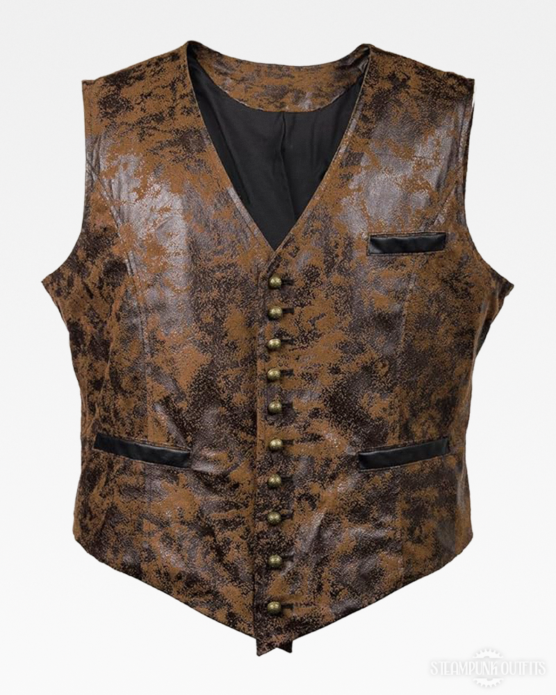 Steampunk Brown Leather Vest