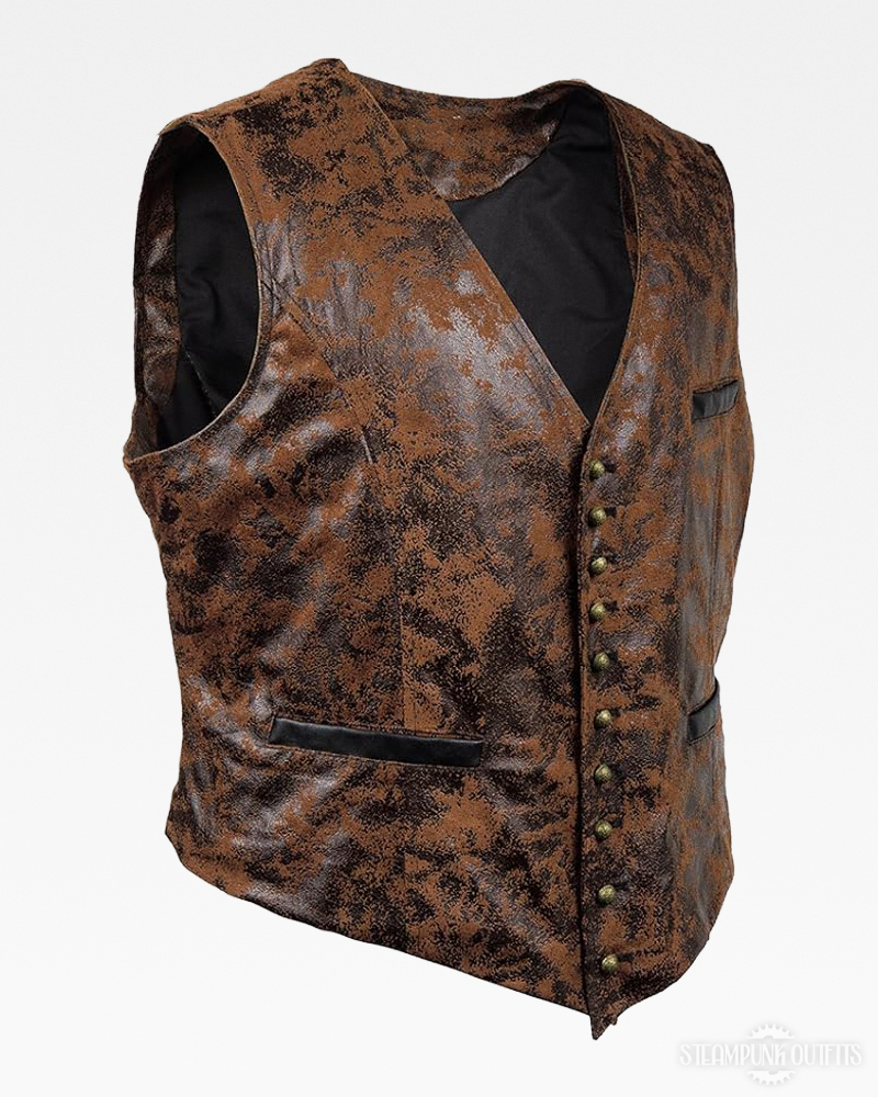 Steampunk Brown Leather Vest