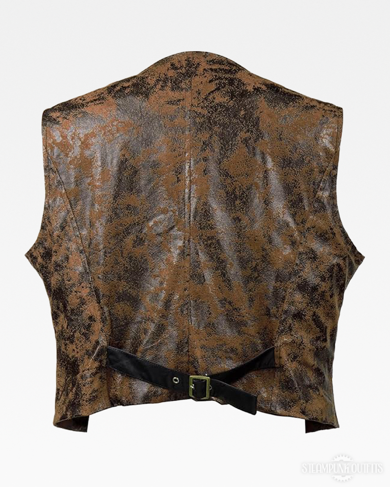 Steampunk Brown Leather Vest