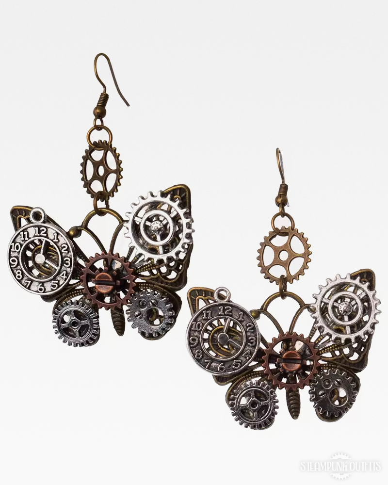 Steampunk Butterfly Earrings