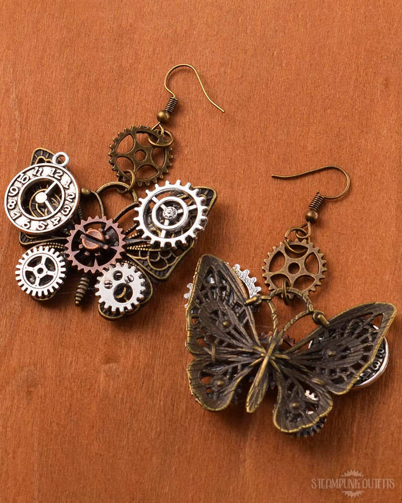 Steampunk Butterfly Earrings