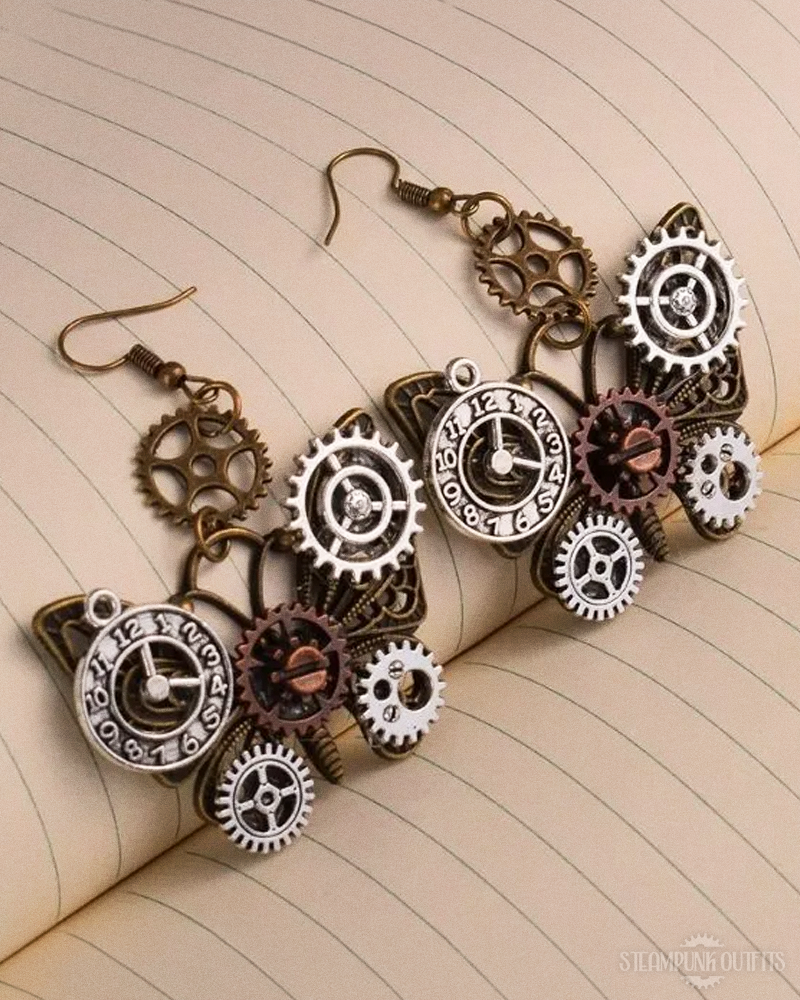 Steampunk Butterfly Earrings