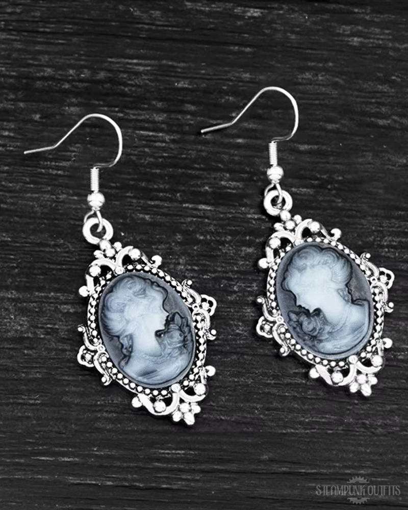 Steampunk Cameo Earrings