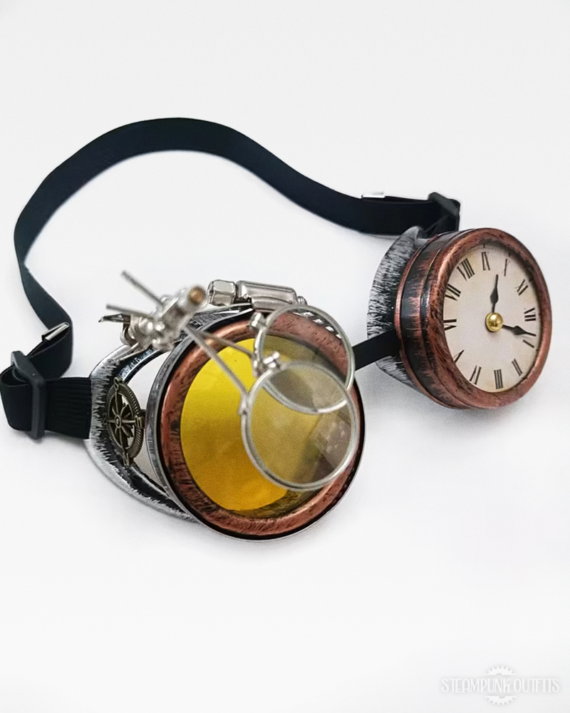metal steampunk goggles Steampunk Clock Goggles