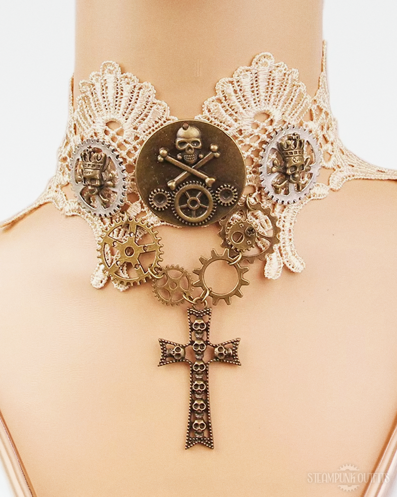 Steampunk Cross Choker