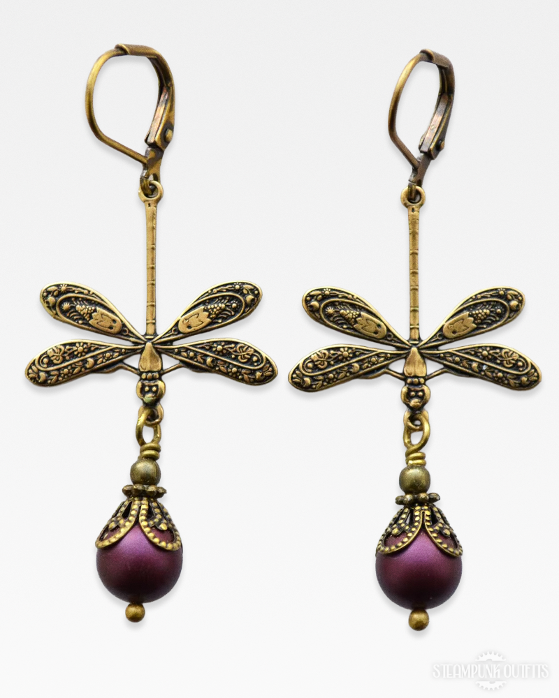 Steampunk Dragonfly Earrings