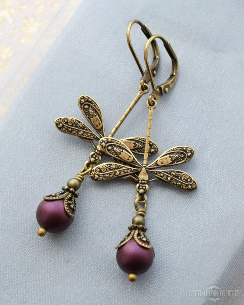 Steampunk Dragonfly Earrings