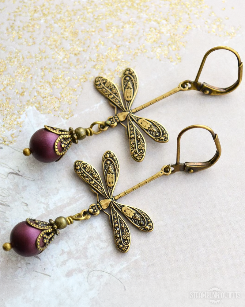 Steampunk Dragonfly Earrings