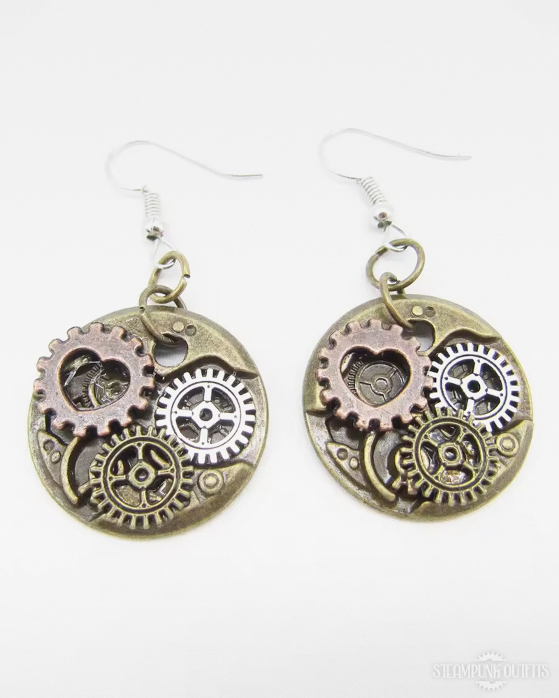 Steampunk Earrings Cogs