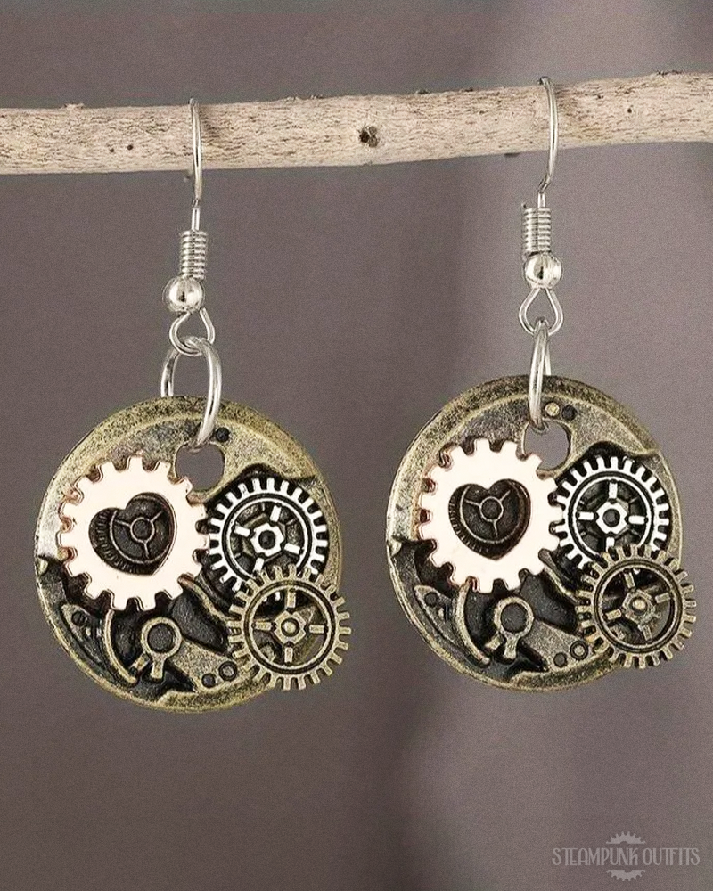 Steampunk Earrings Cogs