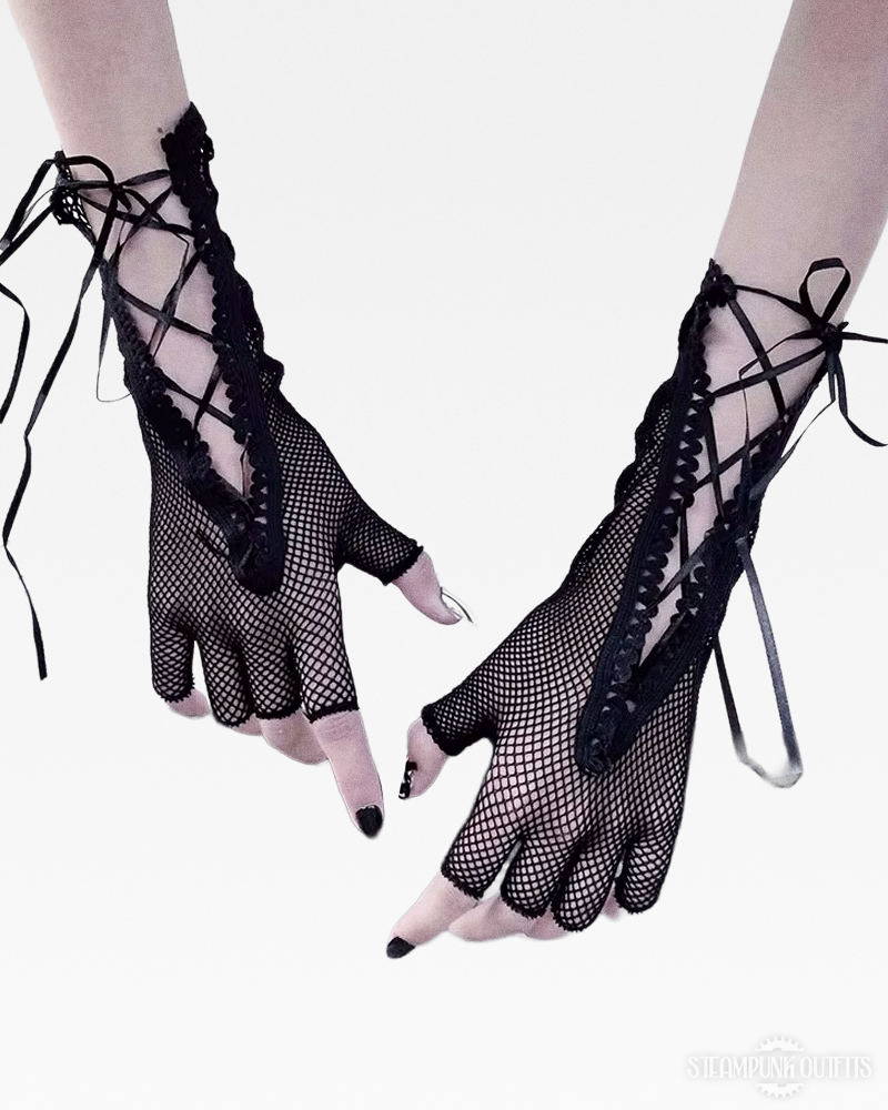 Steampunk Fishnet Gloves