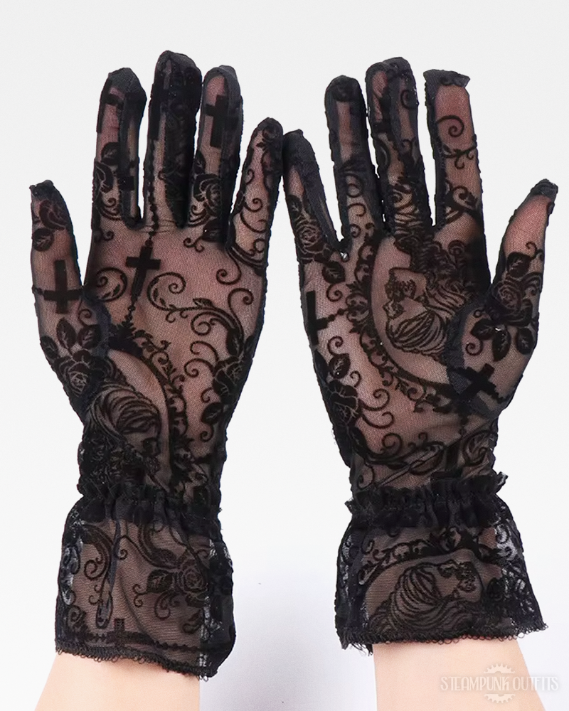 Steampunk Gothic Lace Gloves