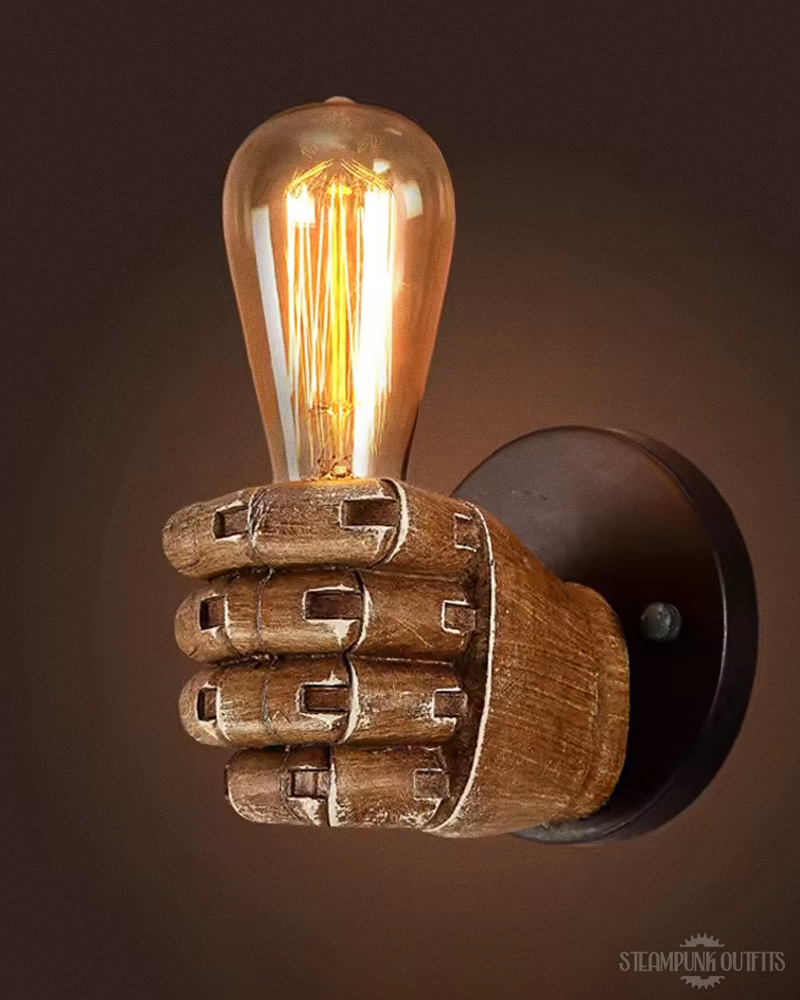 Steampunk Hand Wall Lamp