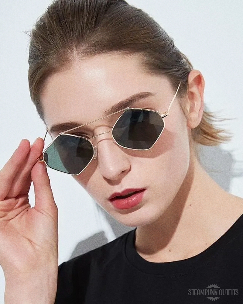 Steampunk Hexagonal Sunglasses
