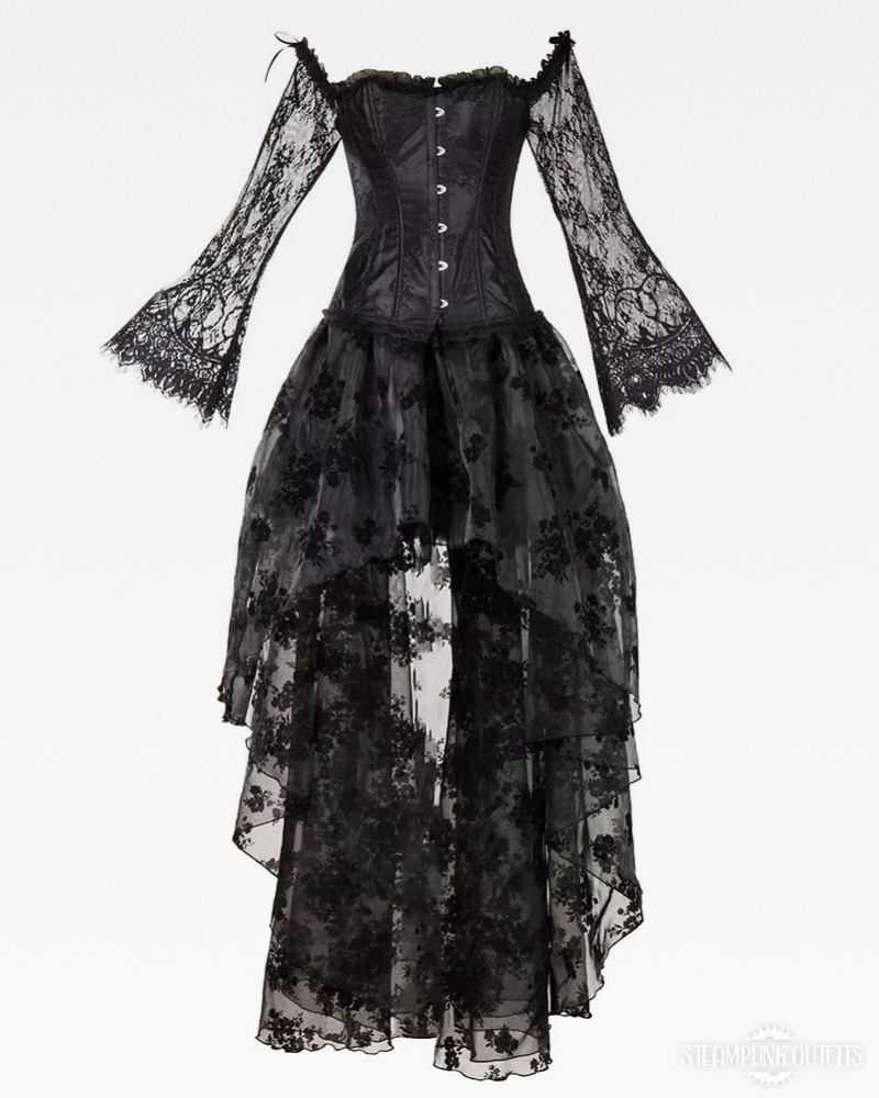 Steampunk High Low Corset Dress