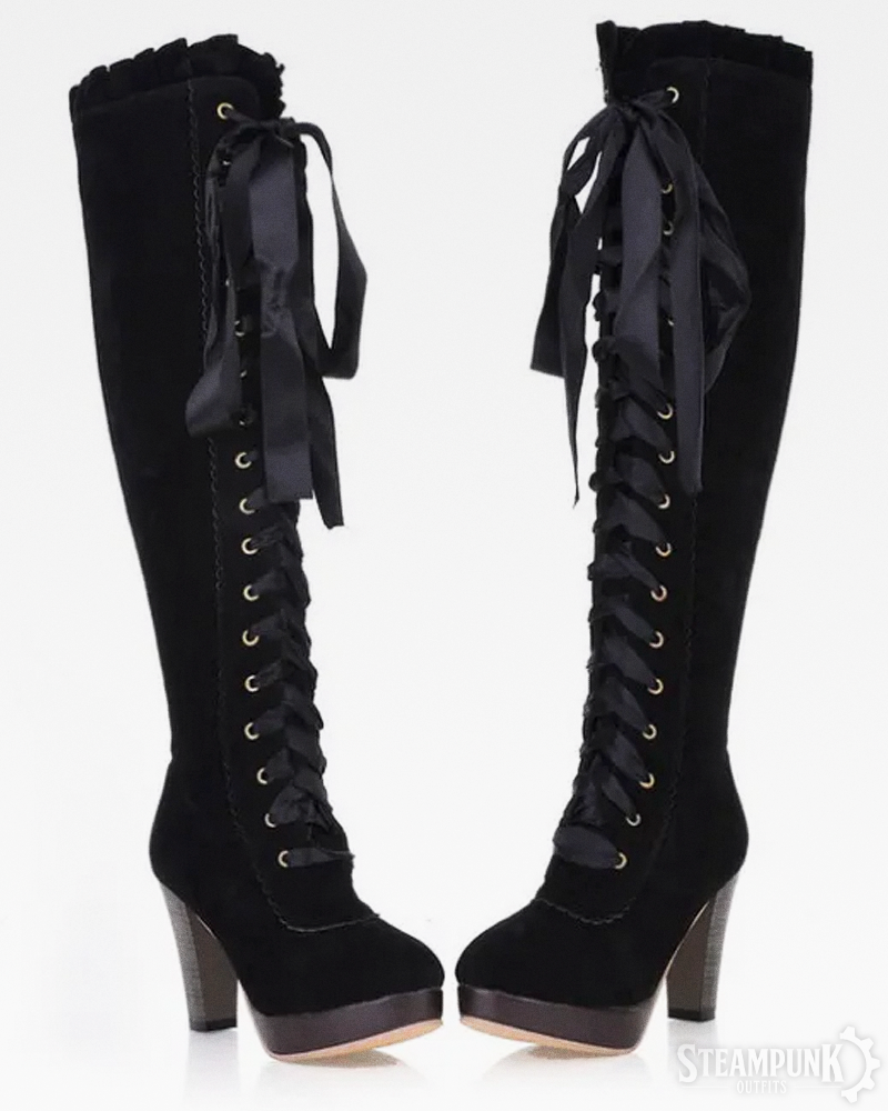 Steampunk Knee High Boots