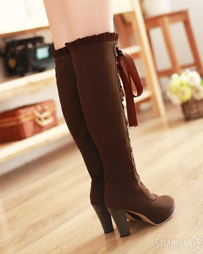 Steampunk Knee High Boots