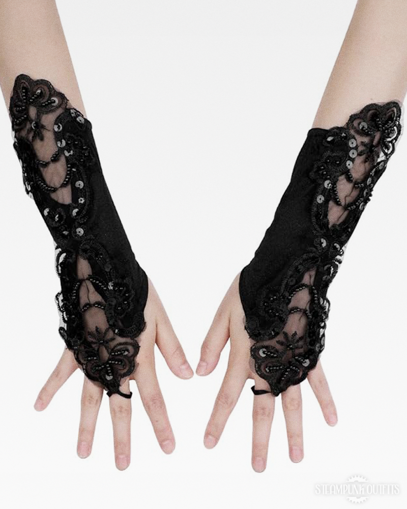 Steampunk Lace Fingerless Gloves