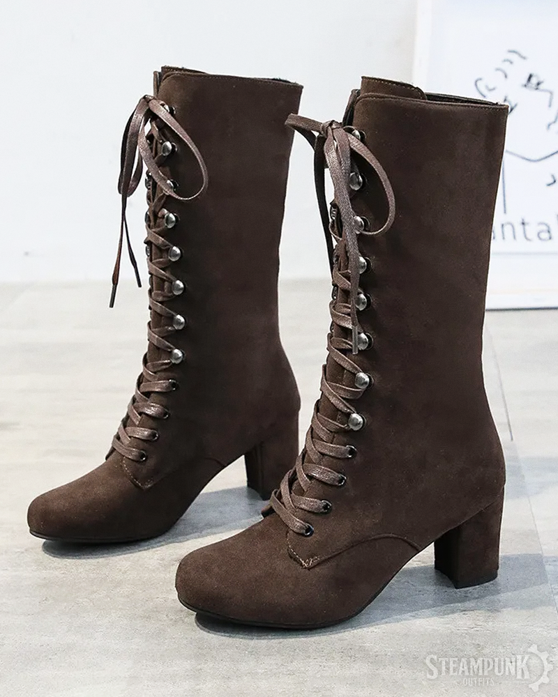 Steampunk Lace Up Boots