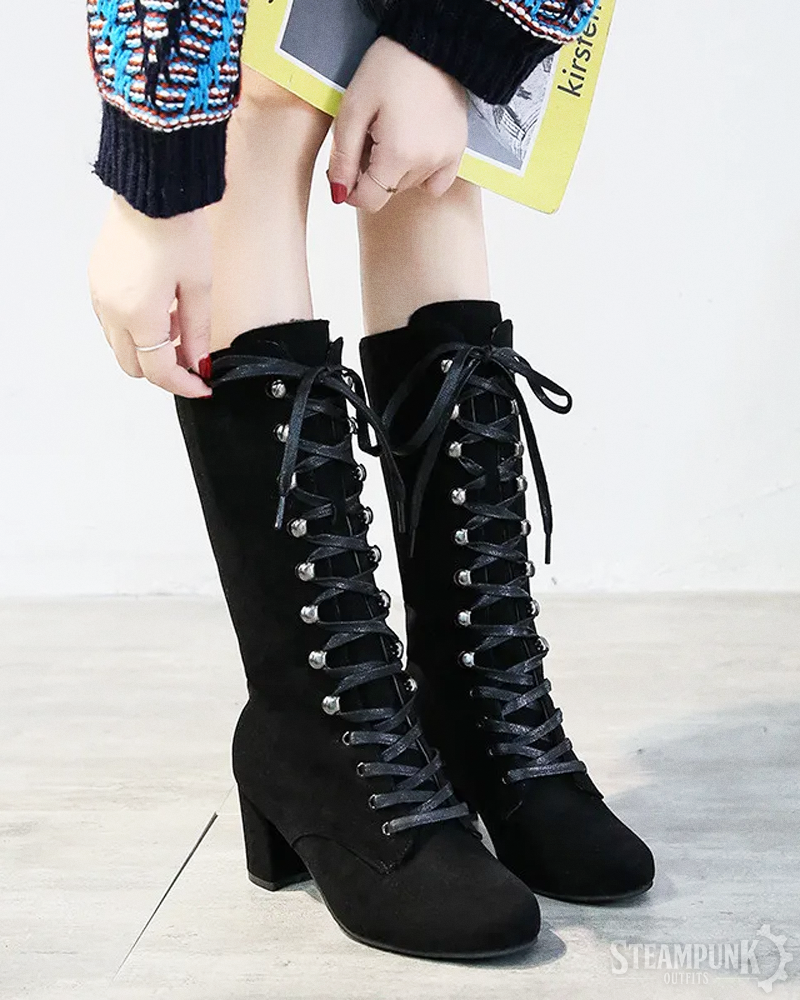 Steampunk Lace Up Boots