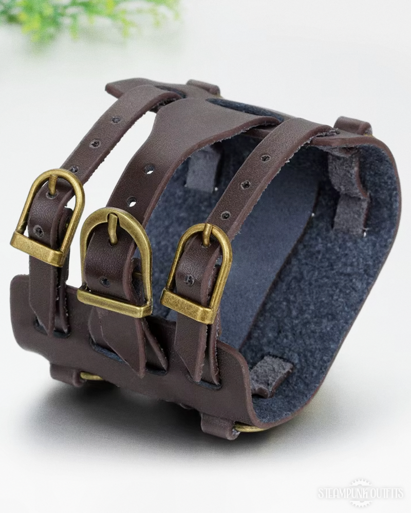 Steampunk Leather Cuff Watch