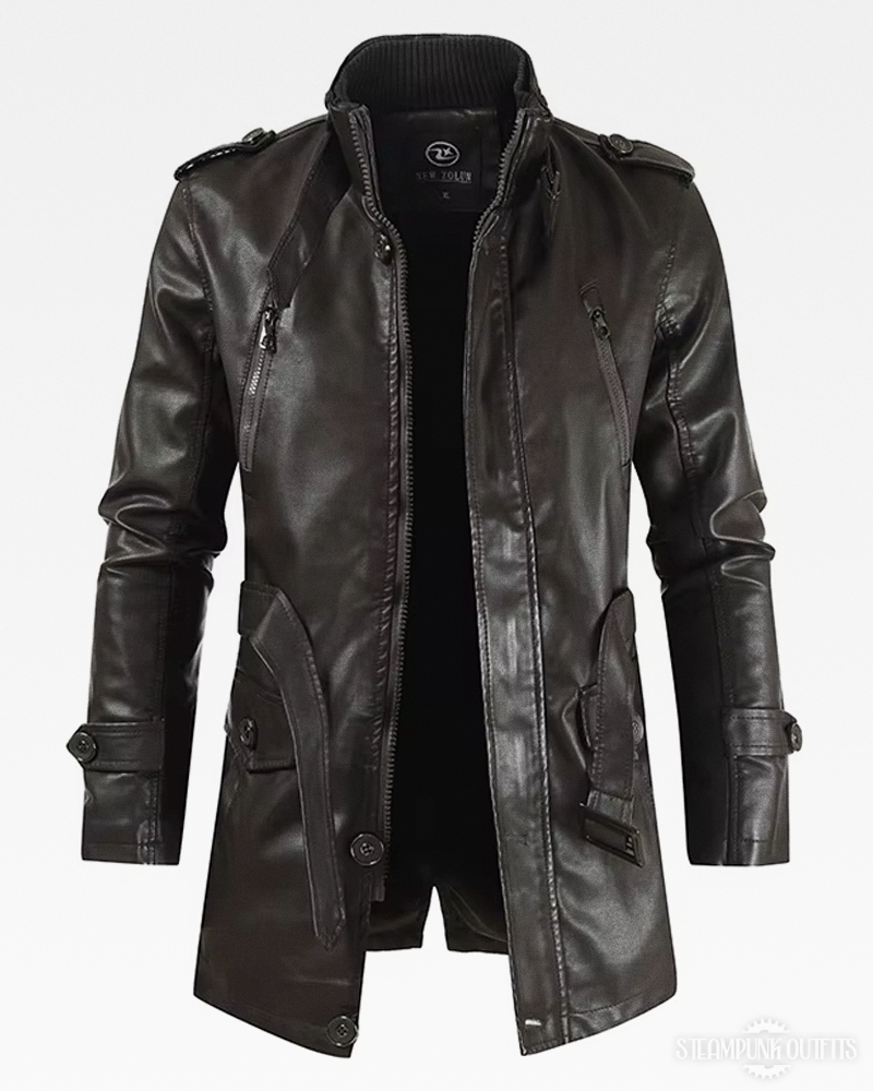 Steampunk Leather Jacket Mens