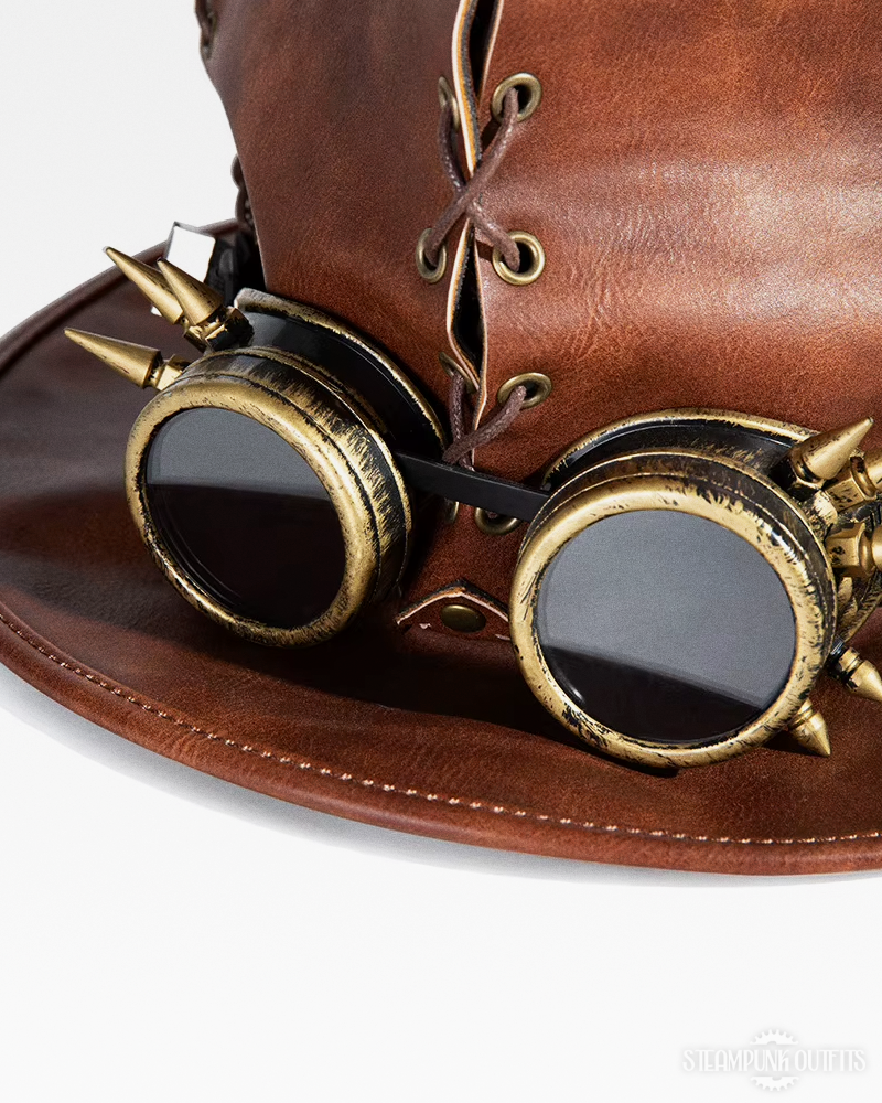 Steampunk Leather Top Hat