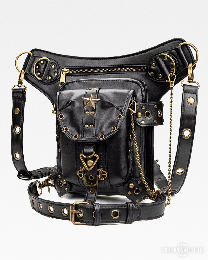 Steampunk Leather Waist Bag