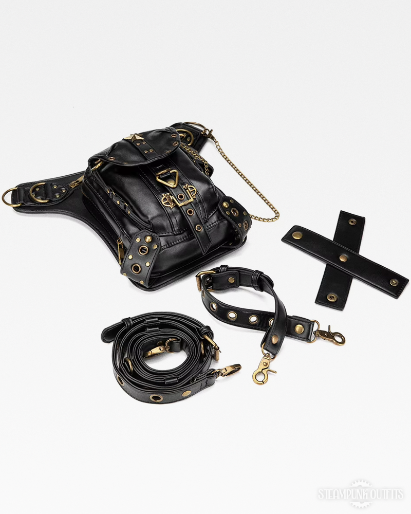 Steampunk Leather Waist Bag