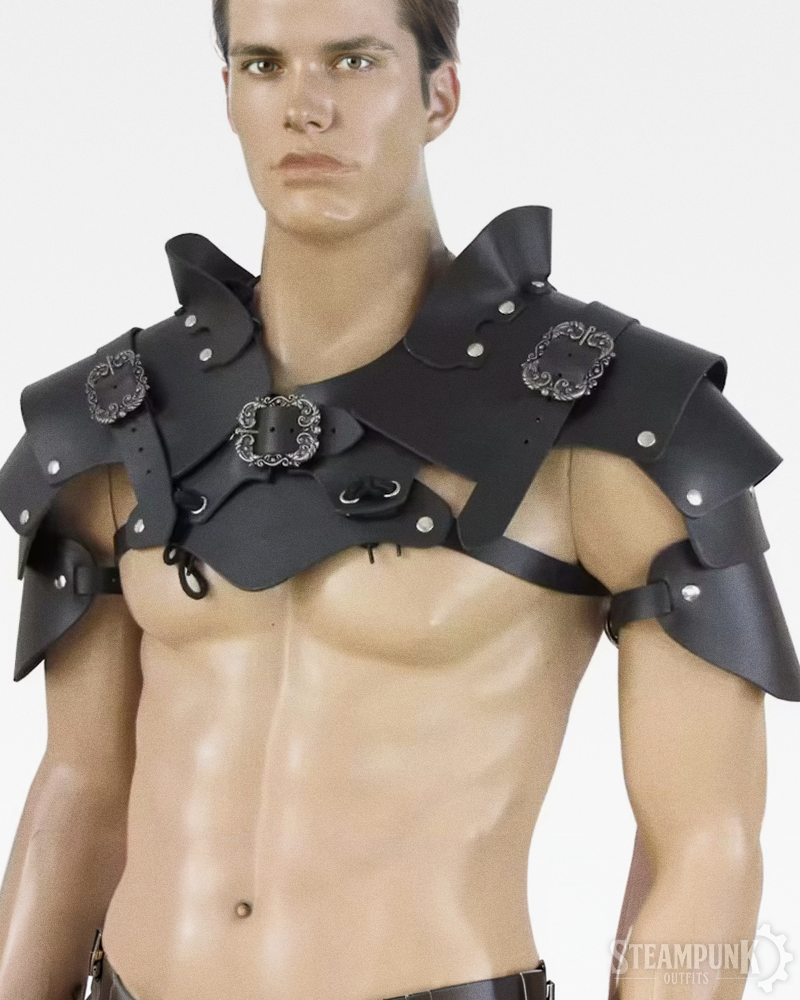 Armure À Épaule En Cuir Pour Hommes,Harnais De Poitrine,Ceinture Guerrier Knight Armure À Épaule En Cuir Pour Hommes,Harnais De Poitrine,Ceinture Guerrier Knight