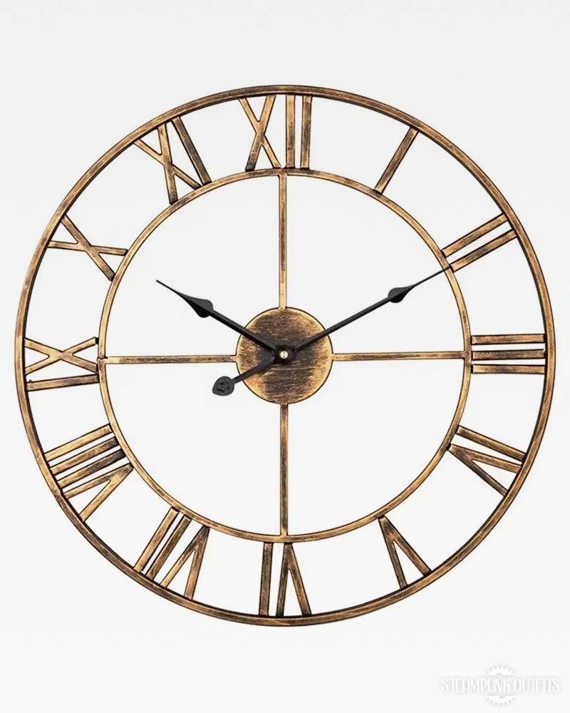 Steampunk Metal Roman Numeral Clock