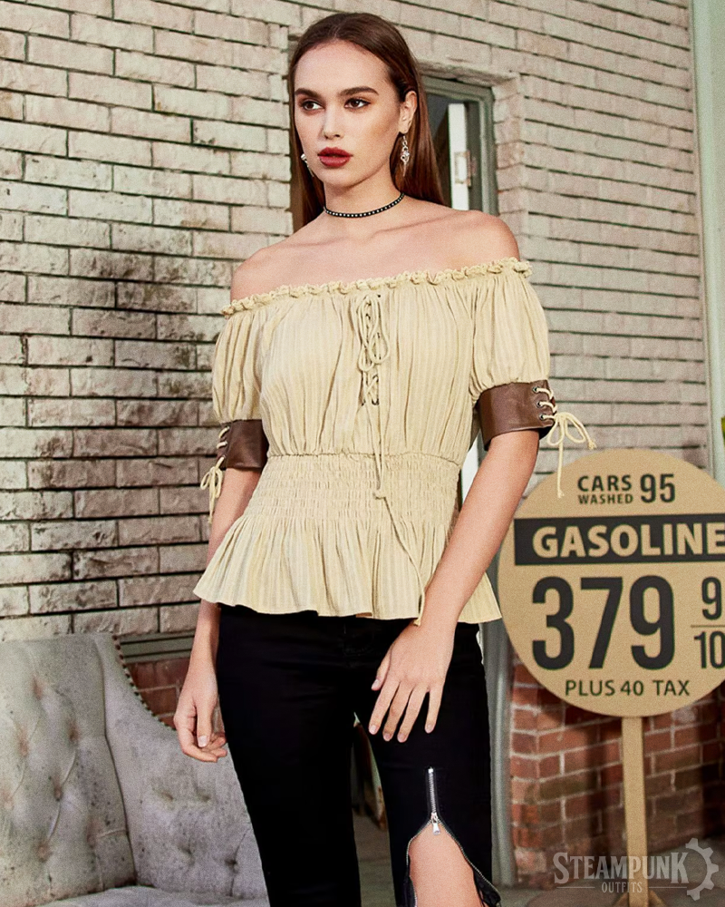 Steampunk Off Shoulder Blouse