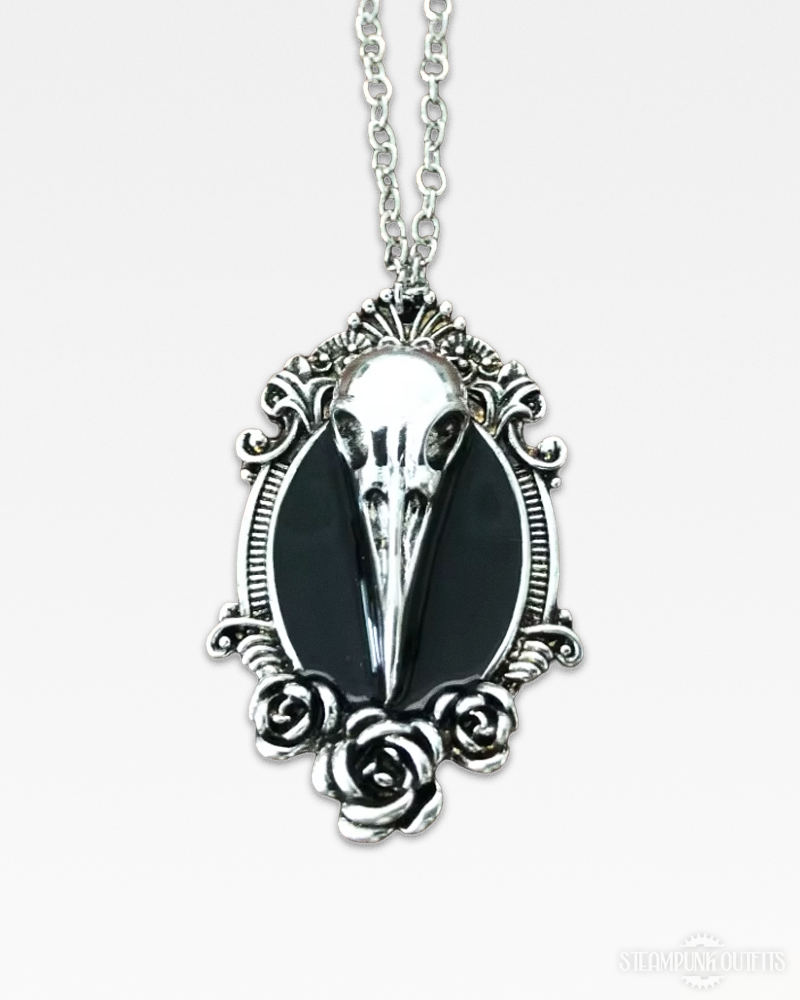 Steampunk Raven Skull Necklace
