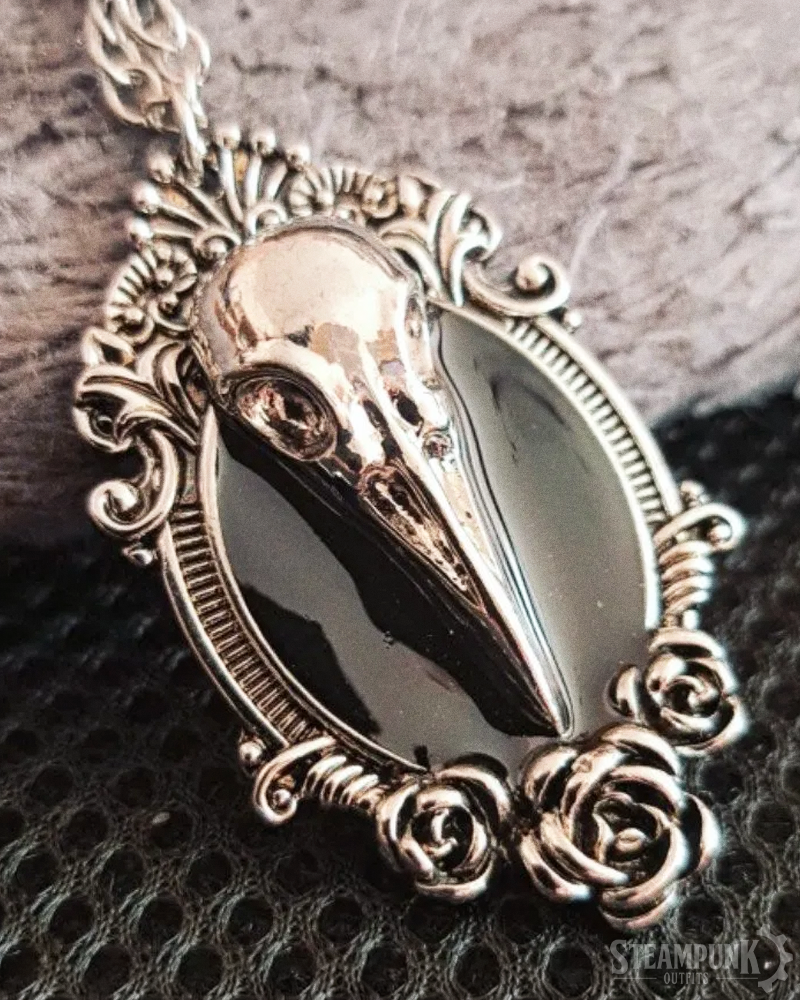 Steampunk Raven Skull Necklace