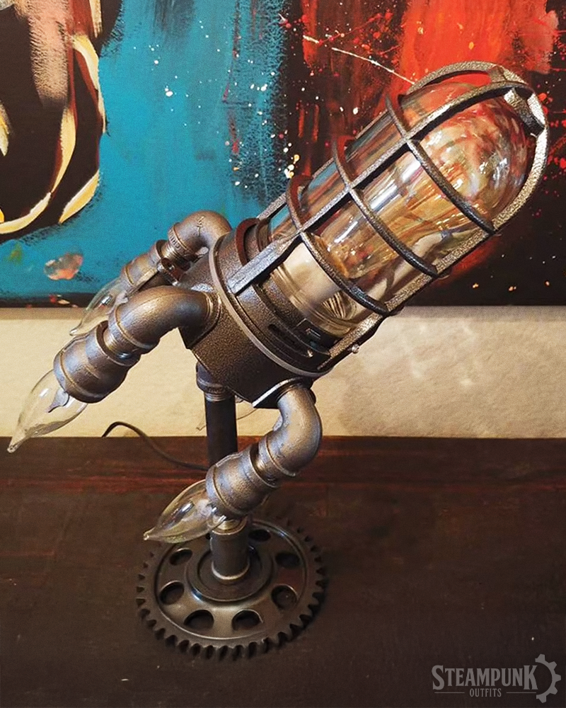 Steampunk Rocket Lamp