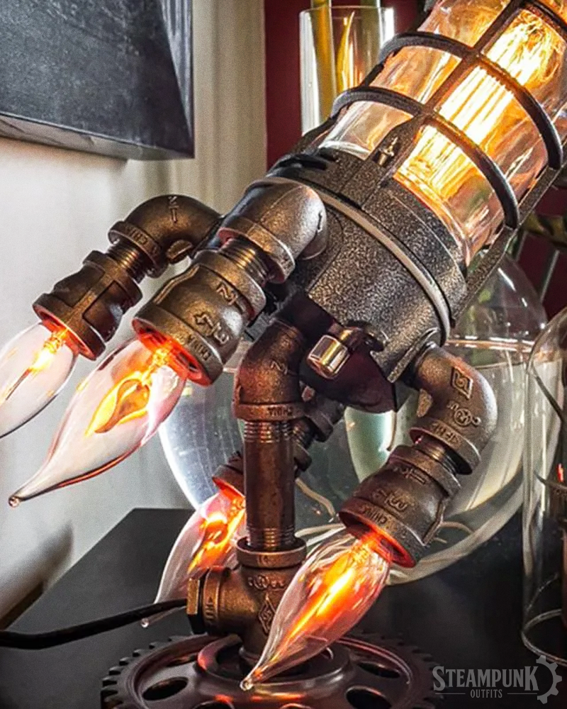 Steampunk Rocket Lamp