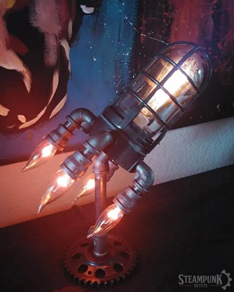 Steampunk Rocket Lamp